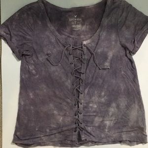 American Eagle Soft and Sexy Lace up TShirt